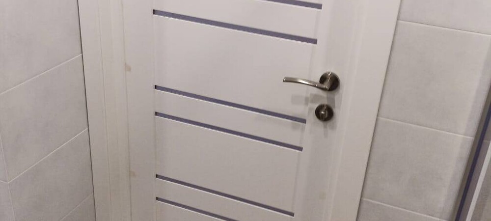 Установили двери в туалет
